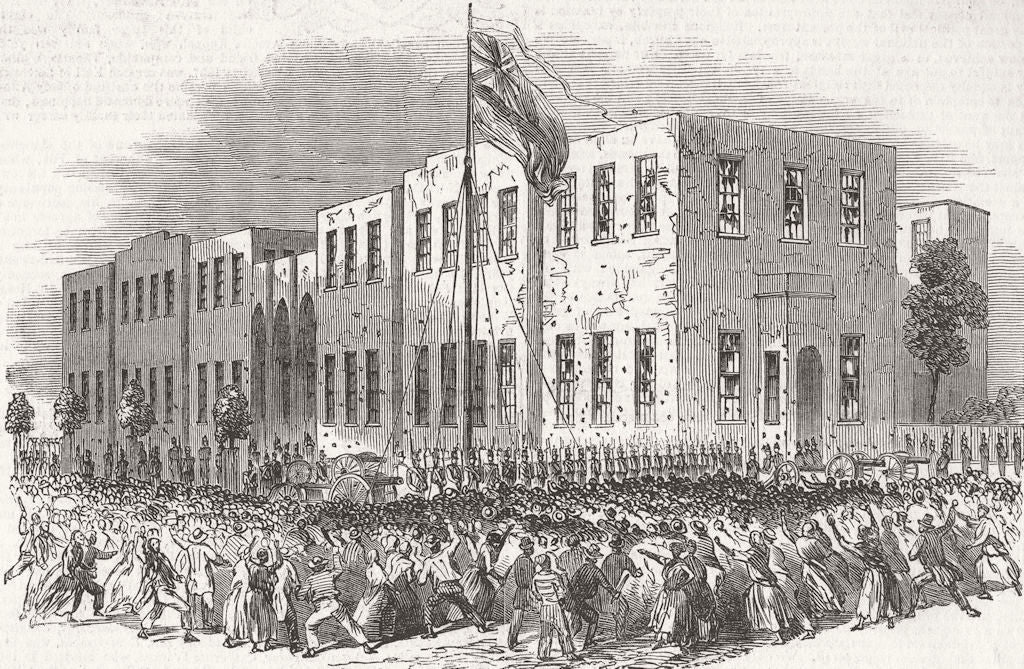 WEST INDIES. Riot in Trinidad 1849 old antique vintage print picture